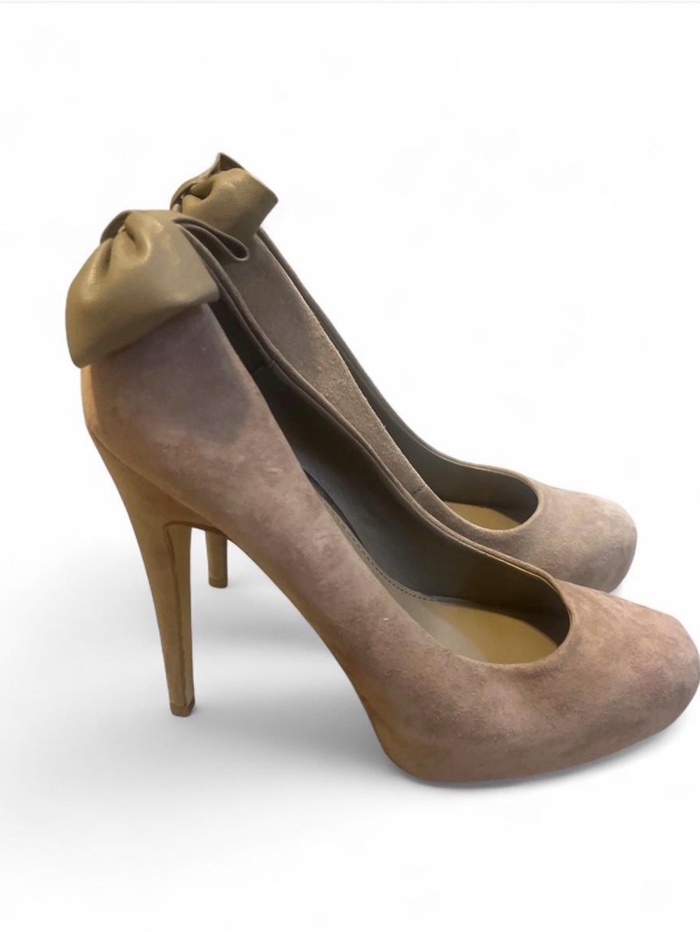 Dolce Vita Suede Bow Accent High Heel Pumps in Taupe